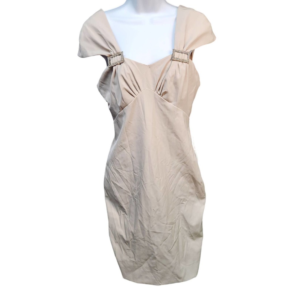NWT Rene Ruiz  Beige Stretchy Dress 4